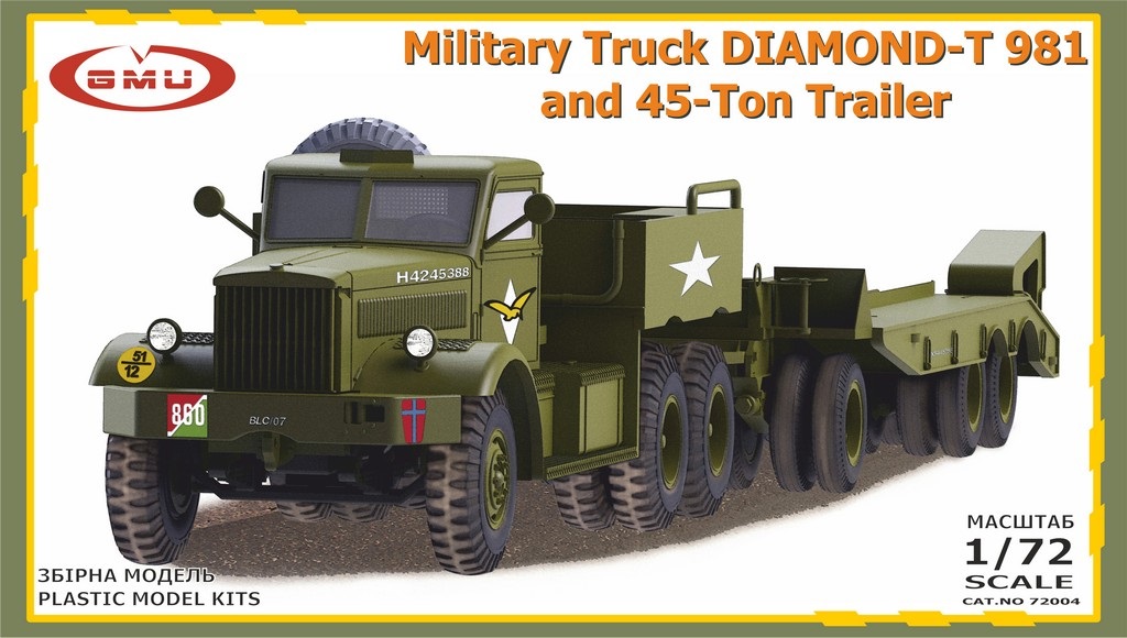Military Truck DIAMOND-T 981 and 45 ton trailer